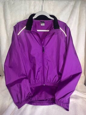 Canari Purple Cycling Windbreaker with Black Collar